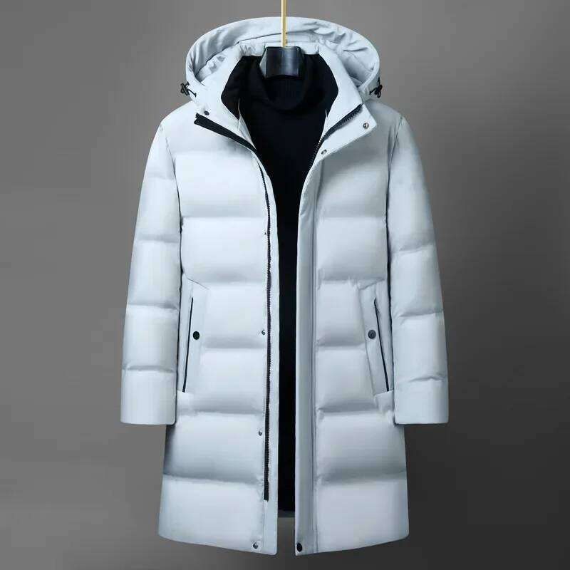 Canada Fashion Winter for Men Coat Parka Men's White Down Jacket Collar Hooded Warm Thick Long Padding M-4XL J260626 - view 4
