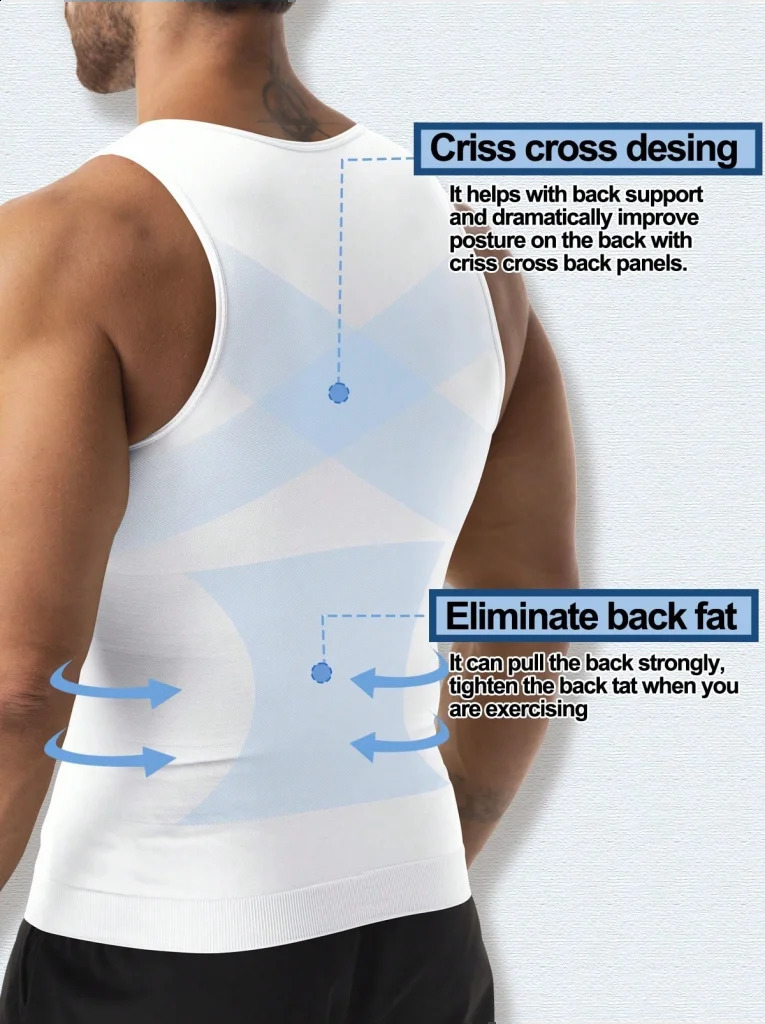Mens Slimming Compression Tank Top Body Shaper Undershirts for Tummy Control Fitness And Comfort 260625 - view 4