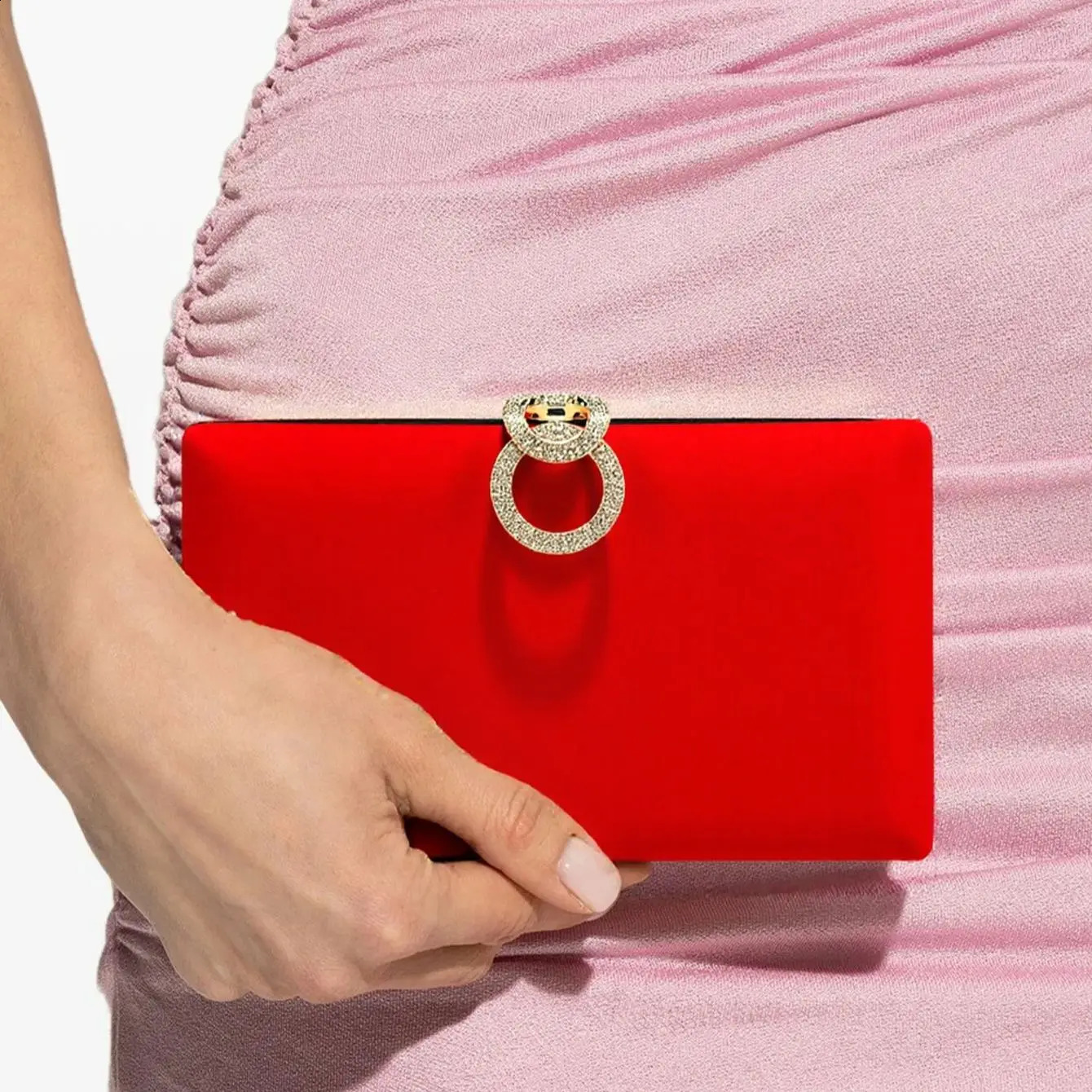 Velvet Women Evening Bags Diamonds Metal Golden Clutch Flap n Fashion Lady Gift Wedding Bridal Handbags Purse 260612 - view 3