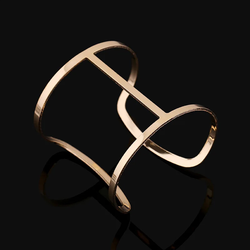 DIEZI Bijoux Gypsy Fashion Gold Silver Plated Punk Hip Hop Cuff Wide Men Bangles Arm Bracelet for Women Bracelets 260623 - view 3