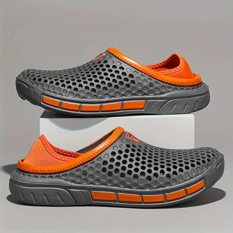 Mens and Womens Summer Sandals Clogs Casual Round Toe Slip on Outdoor Geometric Pattern Anti-slip Beach Hole Shoes Plus 45 47 260625 - view 3