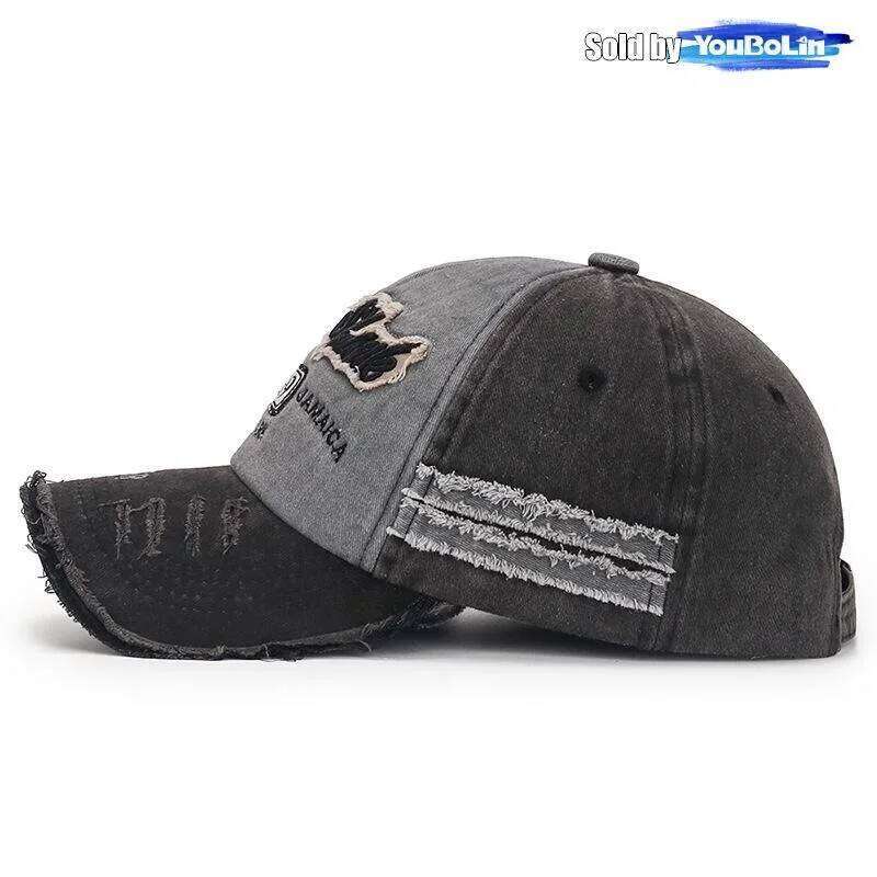 Scratched Brushed Patch Letter Embroidery Distressed Adjustable Cotton Hard Top Baseball Cap Sun Hat Trucker Caps Dad Hats W260626 - view 6