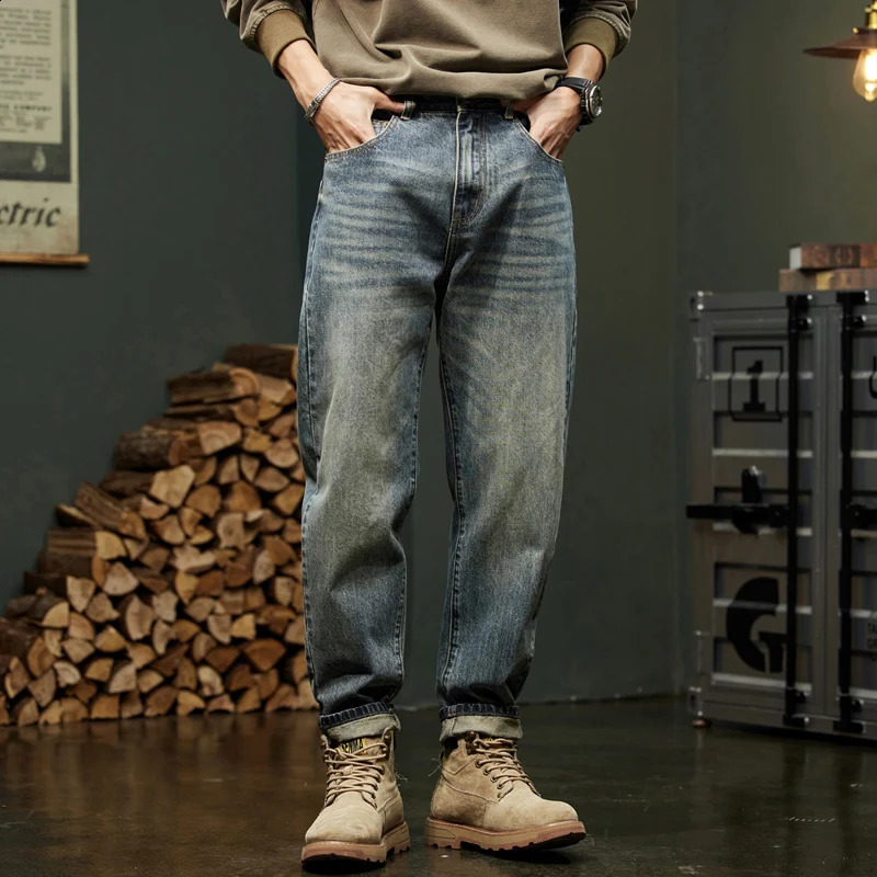 Classic Mens Harem Jeans Autumn Style Fashion Retro Loose Street Hip Hop Y2kbaggy Work Pants 260625 - view 4