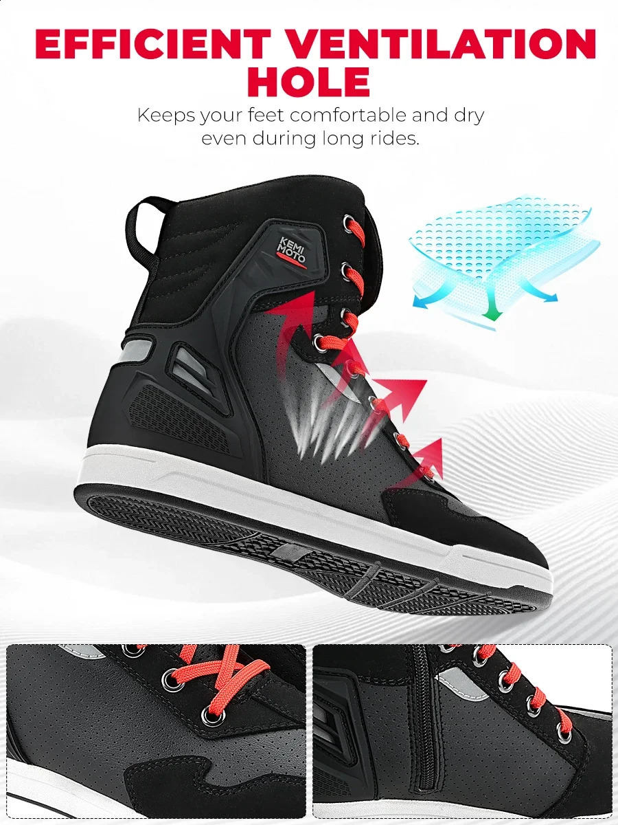 Motorcycle Summer Riding Shoes Men Casual Short Boots Anticollision Reflective Protection Durable Equipments Moto Gear 260626 - view 5