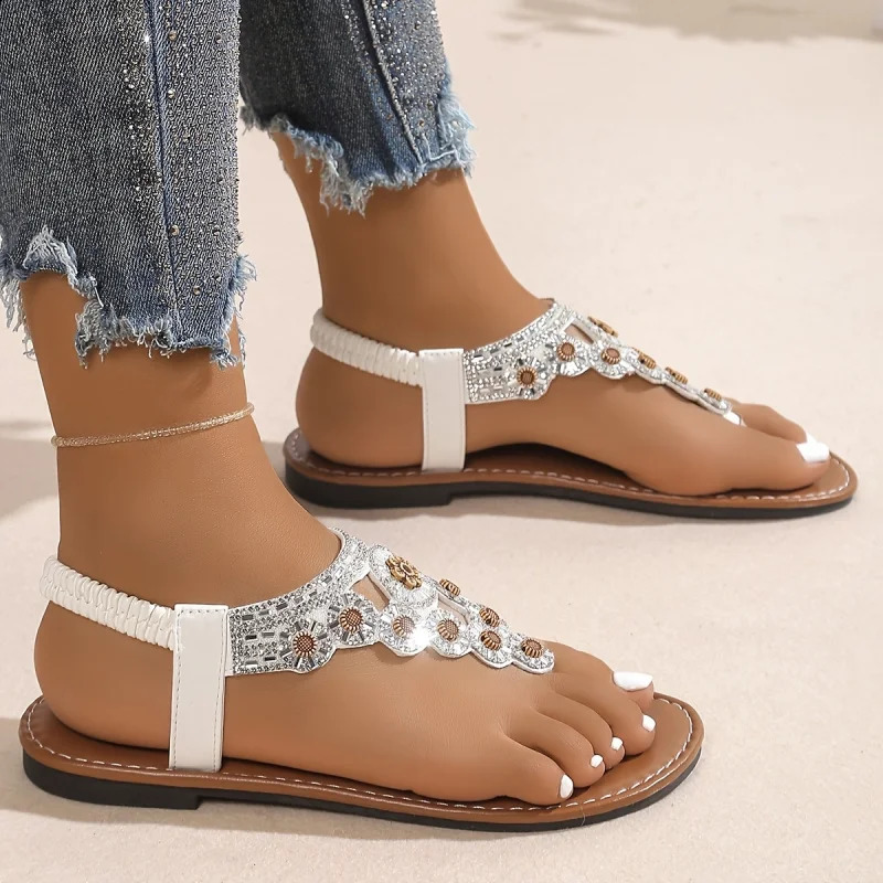 Summer Collection Womens BohemianStyle Roman Sandals OpenToe Cutout n Elastic SlipOns Beach Footwear 260626 - view 4