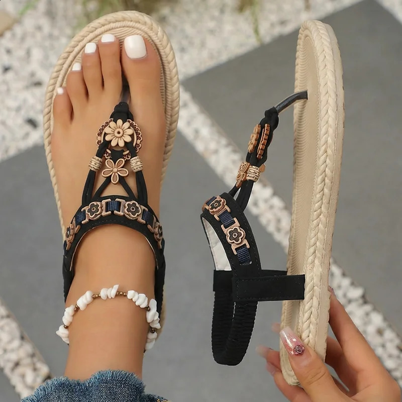 2026 Bohemia Style Flats Sandals Women Summer Slip On Clip Toe Beach Sandles Woman Lightweight Plus Size 43 Gladiator Sandalias 260626 - view 4