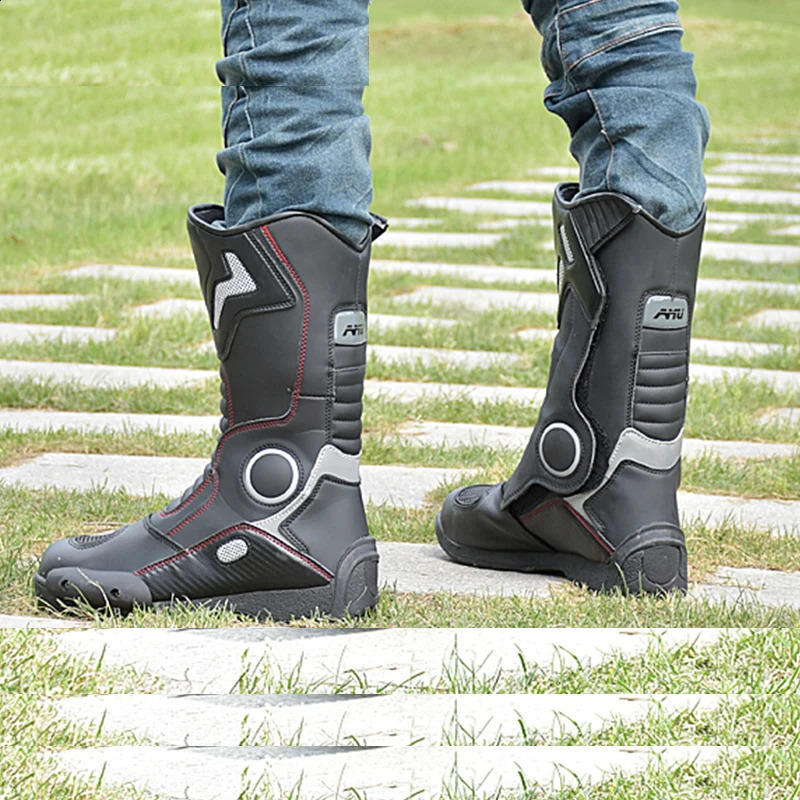 AMUMOTO Motorcycle Riding Boots Mens And Womens Pull Shoes Road Breathable Antifall Rider Four Seasons 260626 - view 3