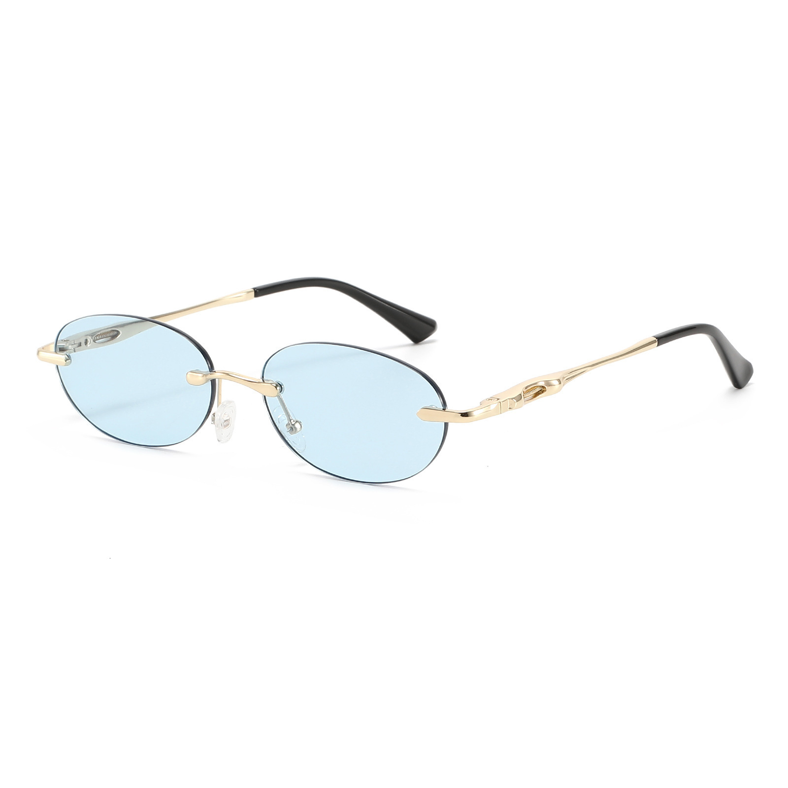 20 New Frameless Cut-Edge Sunglasses, Retro Fashion Trend, Metal Spring Legs, Women's Street Style Sunglasses - view 5