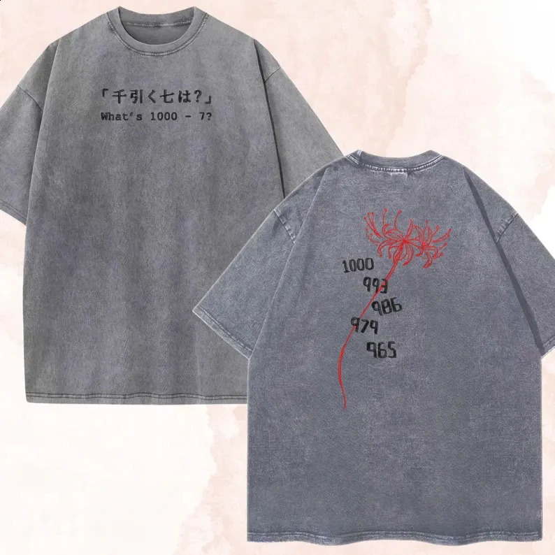 Anime Tokyo Ghoul Kaneki Ken 1000-7 Printed Tee Men Women Cotton Tshirts Vintage Washed T-shirt Harajuku Manga Oversized T Shirt 260626 - view 4