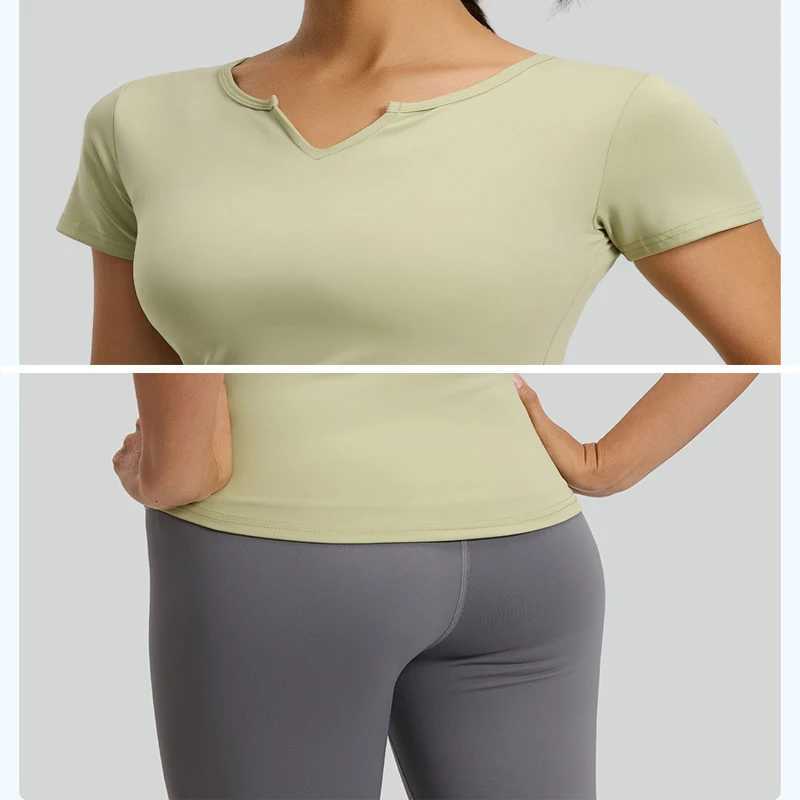 Womens 2 Piece Yoga 2026 Set Short Sleeve Yoga Top Side Ruched High Waist Leggings Butt Lifting Tummy Control Gym Workout Set M260626 - view 7