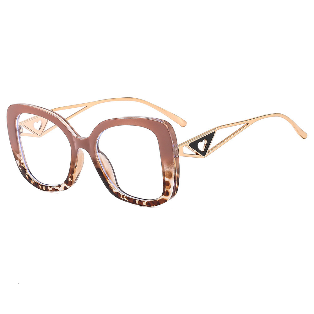 2026 Designer's New Large Frame Personalized Trendy Daily Leisure Luxury Versatile Color Blocked Sunglasses Women's Love Theme Large Frame C - view 8