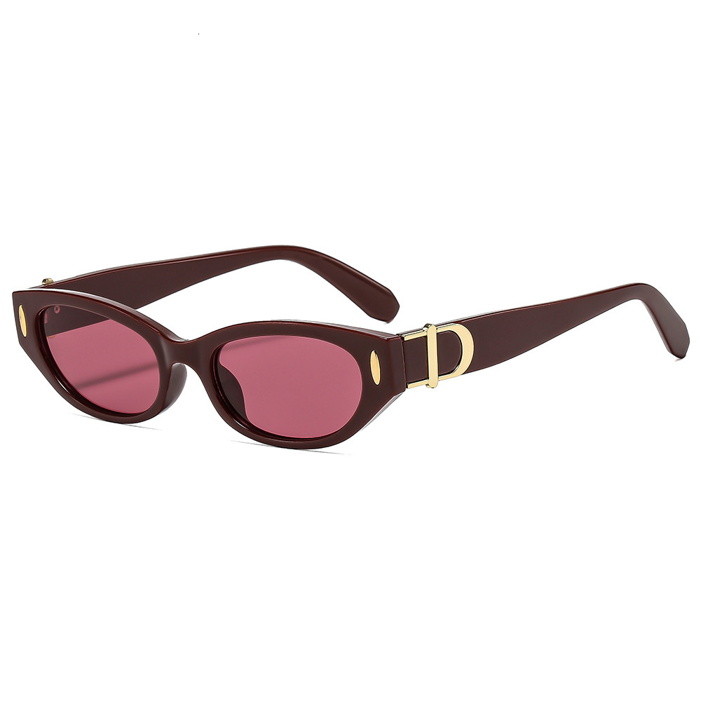 2026 Designer's New Small Frame Cat Eye Sunglasses Luxury European And American Street Photography Men's And Women's Sunglasses Versati - view 8
