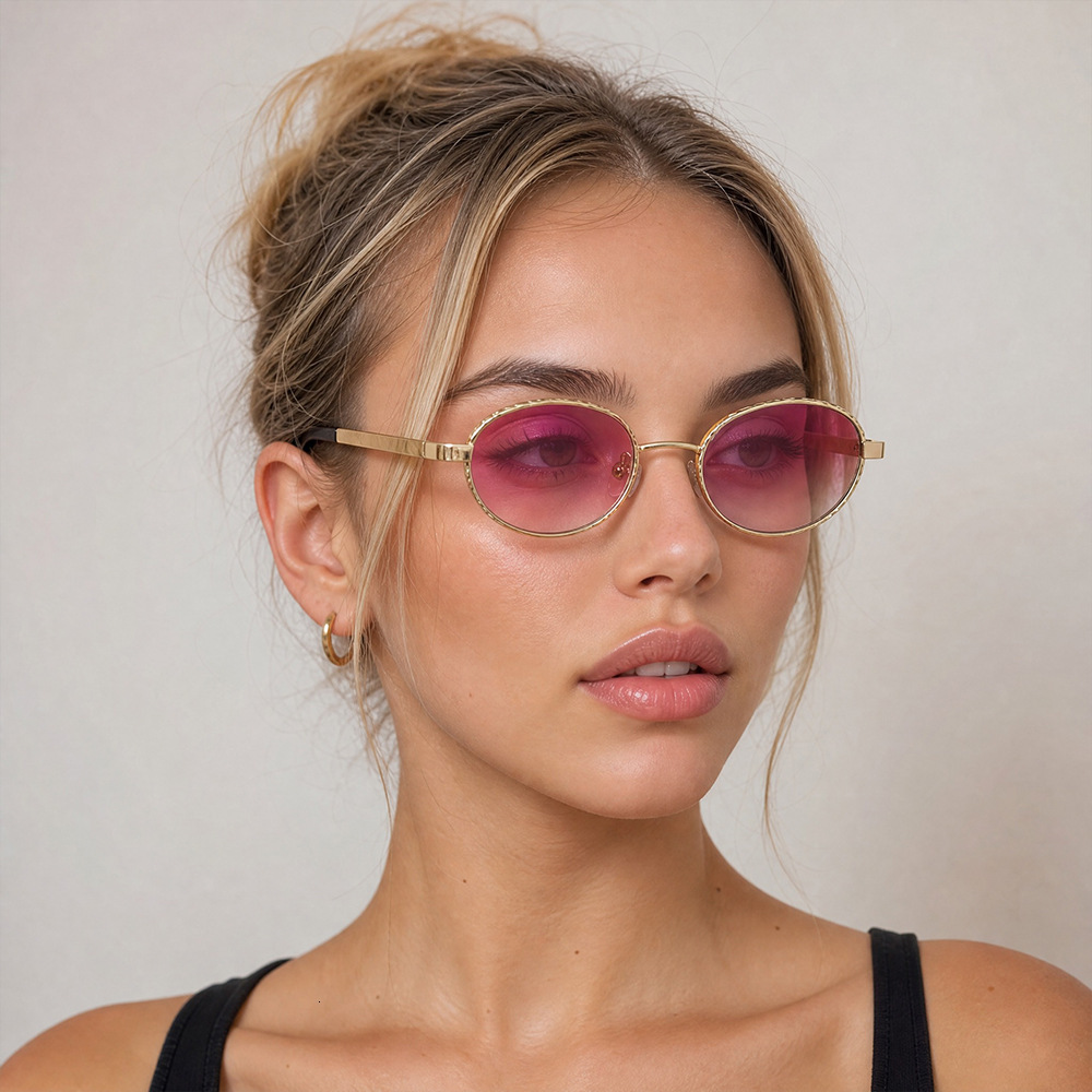 2026 New Trendy Oval Glasses Small Frame Personalized Metal Sunglasses For Men And Women - view 3
