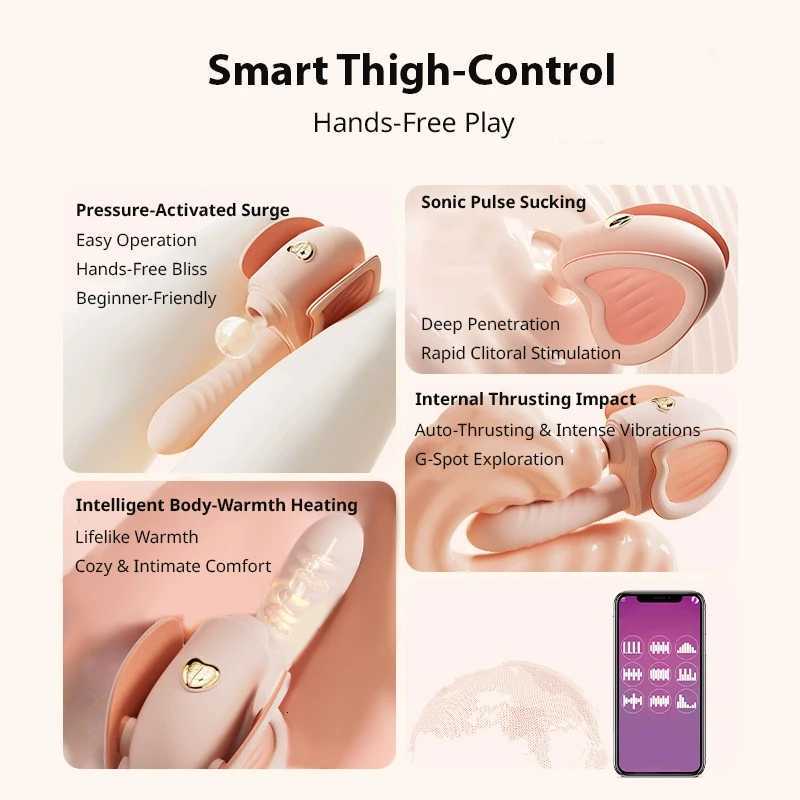 Silicone Clamp Control USB Rechargeable Thrusting Vibrator Insertable Waterproof G Spot Massager Adult Sex Toys 18 M260626 - view 7