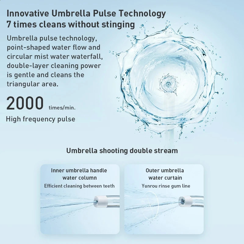 MIJIA Portable Oral Irrigator F300 Dental Water Jet Flosser Teeth Bucal Tooth Cleaner Waterpulse MEO703 260626 - view 3