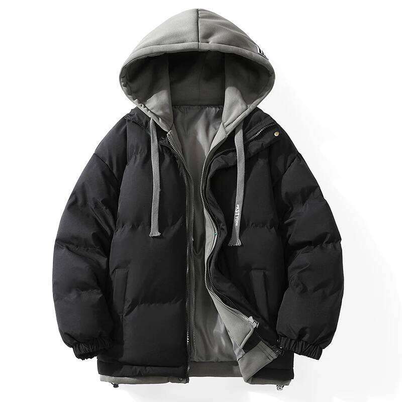 Men's Outdoor Hiking Camping Windproof Cold Proof Warm Thick Cotton Clothing Fashionable Trendy Sports Leisure Hooded Jacket W260626 - view 5
