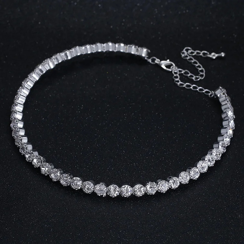 TREAZY Bridal Fashion Crystal Rhinestone Choker Necklace Women Wedding Accessories Tennis Chain Chokers Jewelry Collier Femme 260624 - view 5
