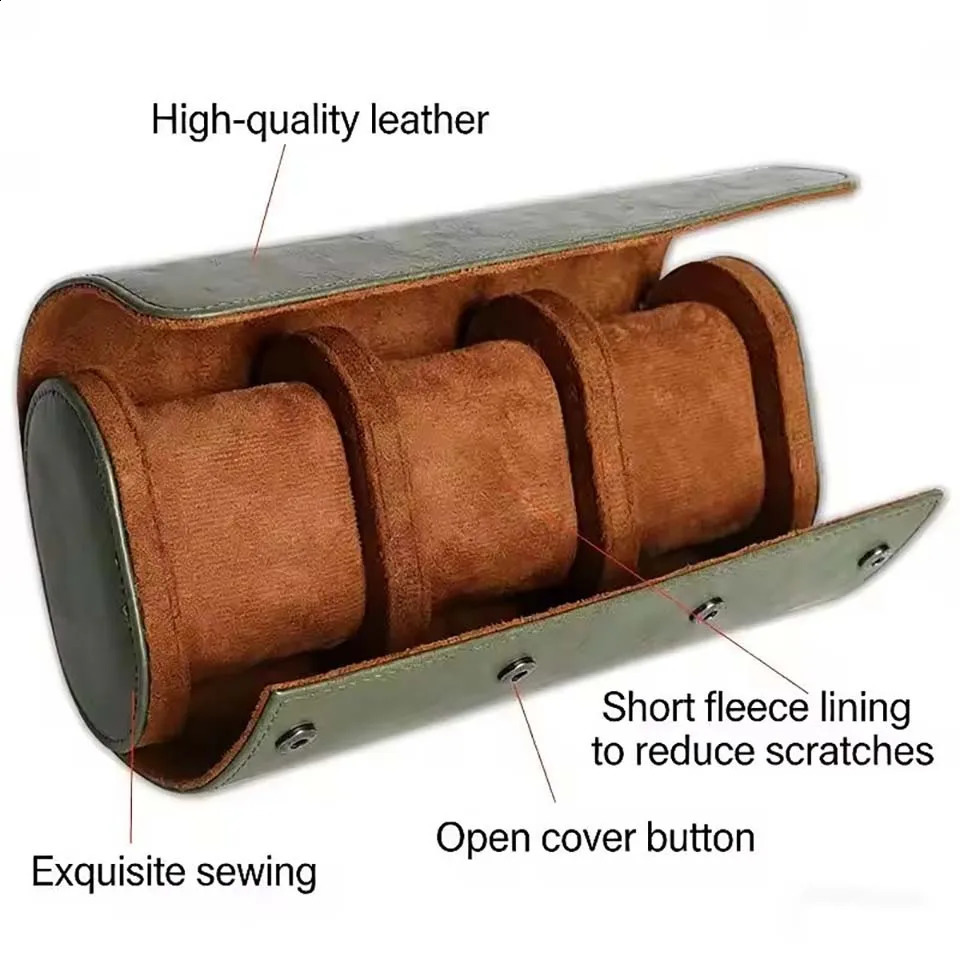 For Men Women Leather Watch Roll 1 2 3 slots Genuine Storage Box Travel Bag Watch Case Gift Box Watch Pouch 260625 - view 5