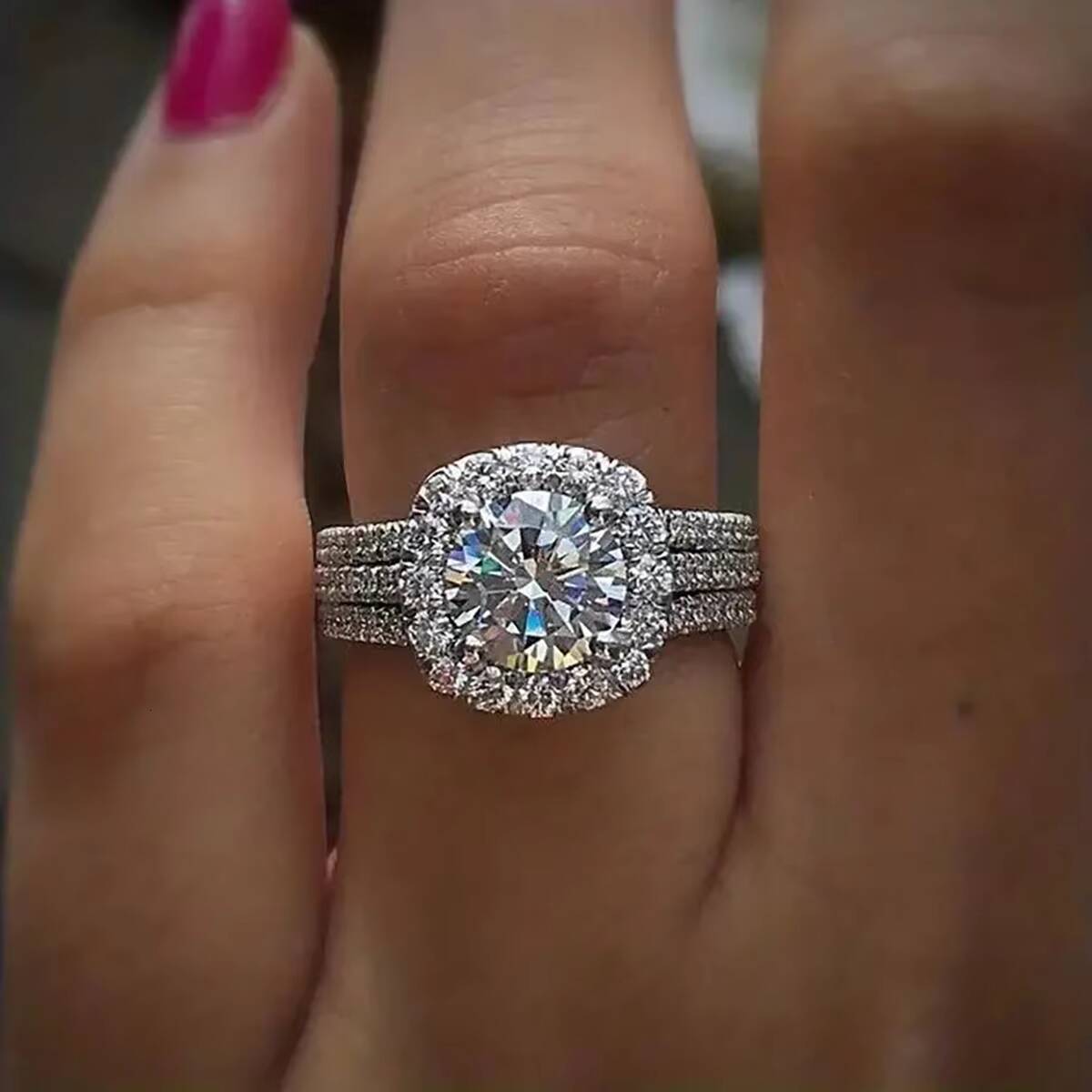 Mossanite Gold Moissanite Moissanite Cvd Lab Grown Ruby WomenS Radiant Cut Diamond Engagement Ring For Women Real Diamond - view 6