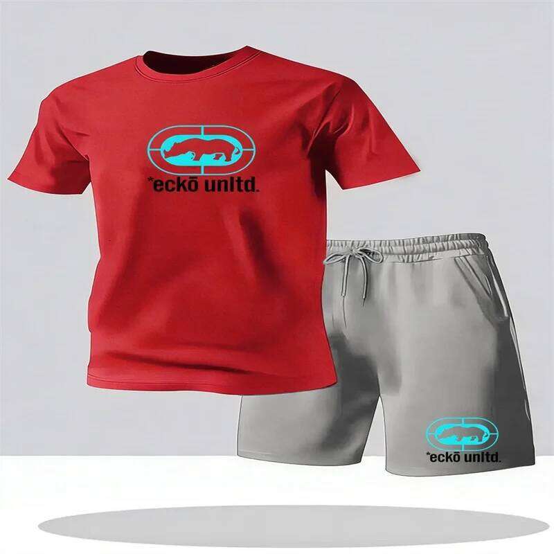 2026 New and Shorts Men's Round Neck Short Sleeve Sportswear Summer Casual 2-piece Set 26Y0626 - view 4
