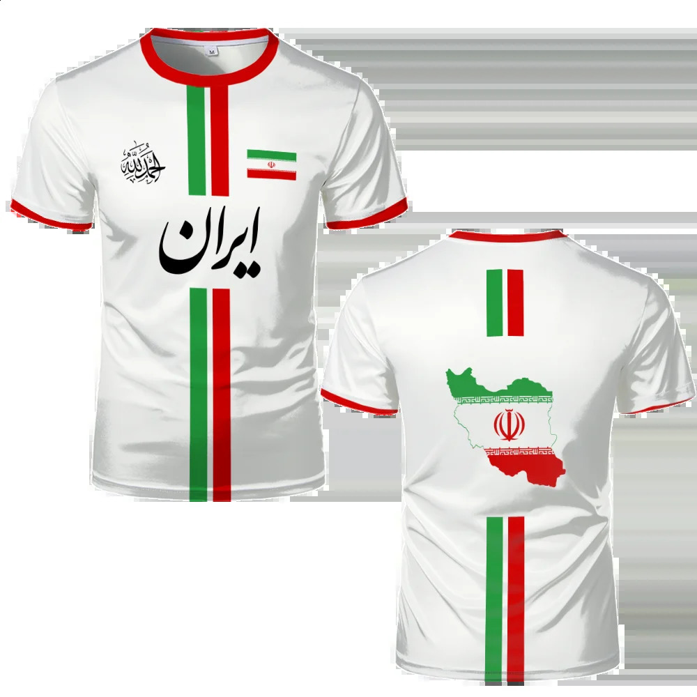 Iran Football Summer Sports Breathable Quickdrying ONeck Short Sleeve Tshirt Iranian Flag Map Pattern Unisex Tops Gift 260626 - view 7