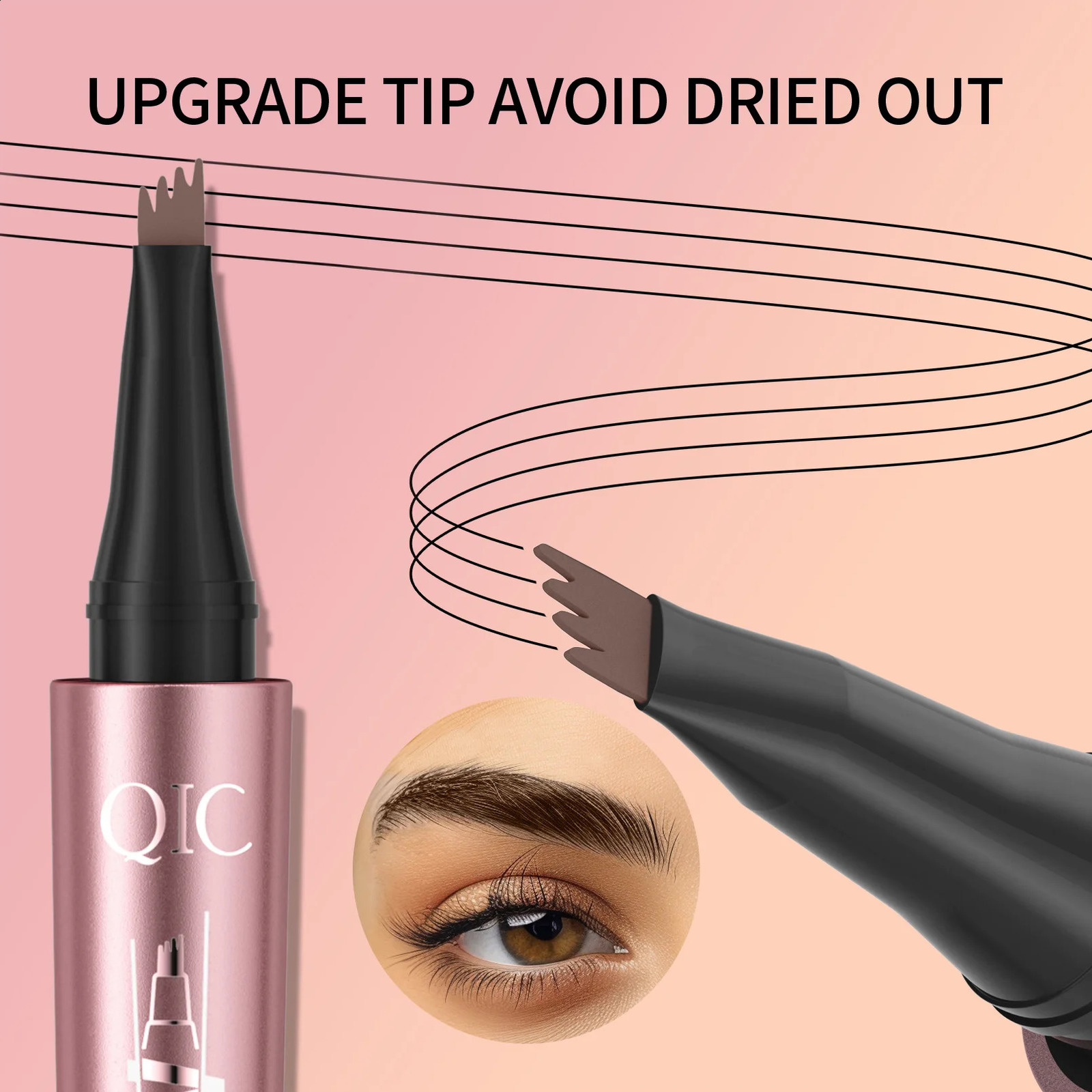 4 Fork Tip Eyebrow Pencil 3D Microblading Waterproof Dark Brown Natural Colour Fine Stroke Magic Eyebrow Pencil 2024 Ladies 260626 - view 5