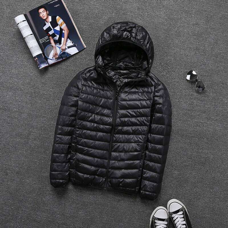 Autumn New Men's Fashion Boutique Solid Color Light and Thin Hooded Collar Jacket / Mens Casual Down Coat J260626 - view 6