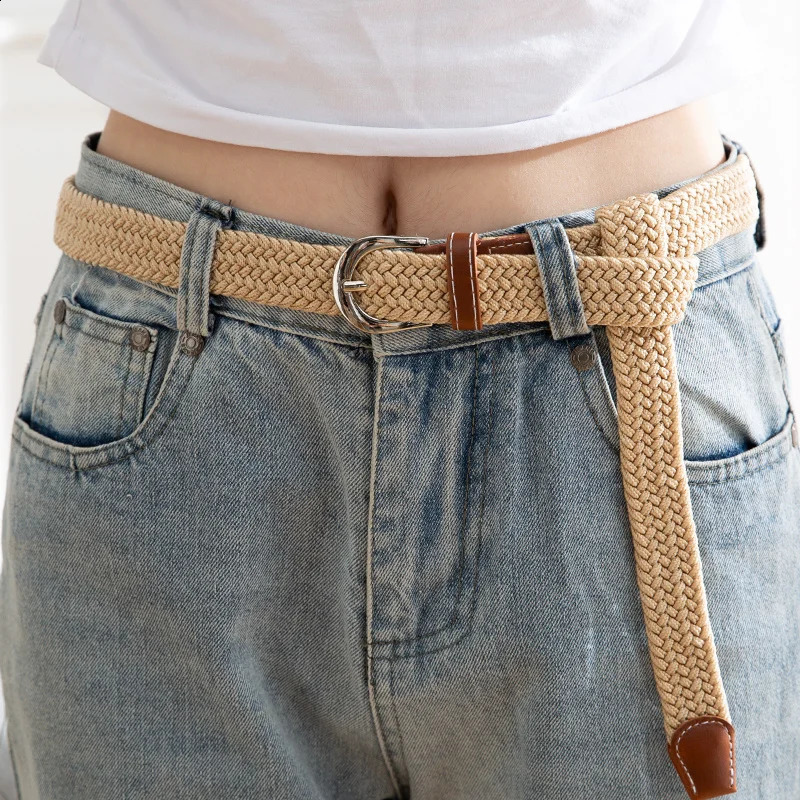 A suit of ladies elastic braided belt daily commuting casual with jeans 260625 - view 3