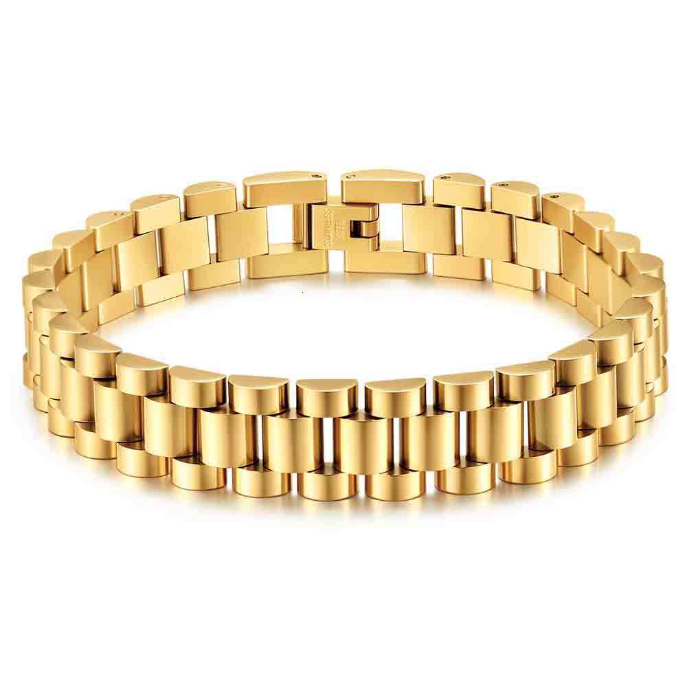 6 12MM 2 Tone Stainless Steel Watch Strap Bracelet For Men And Women 18k Gold Gun Black Gold Multi-color Watch Bank Bangle Bracelets Bijoux Jewelry Wh - view 8