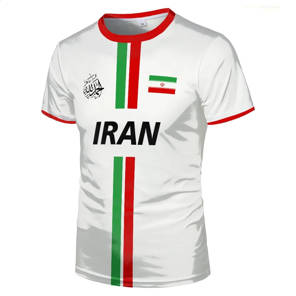 Iran Football Summer Sports Breathable Quickdrying ONeck Short Sleeve Tshirt Iranian Flag Map Pattern Unisex Tops Gift 260626 - view 4