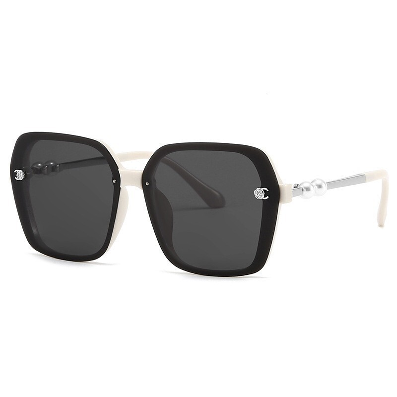 European And American Designer Fashion Influencer With Pearl Polarized Sunglasses Female Concave Design Street Photography UV Resistant Square Frame I - view 9