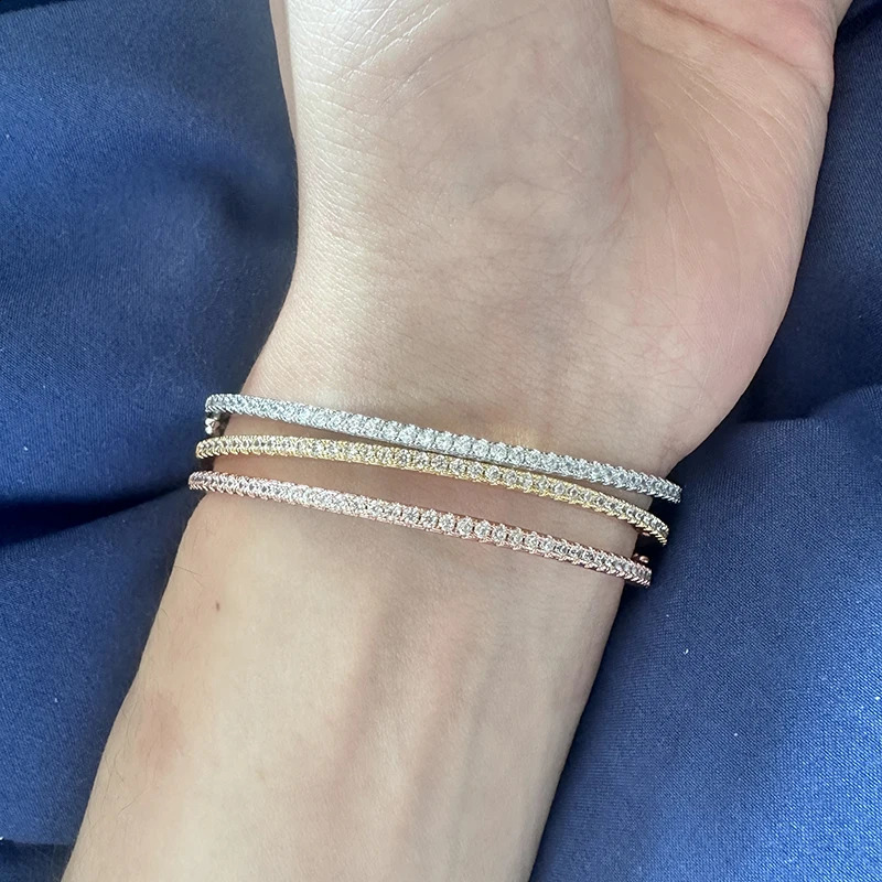 S925 Sterling Silver Bracelet For Women Minimalist Smooth Hypoallergenic Jewelry Gift For Friends Valentines Day 260626 - view 7