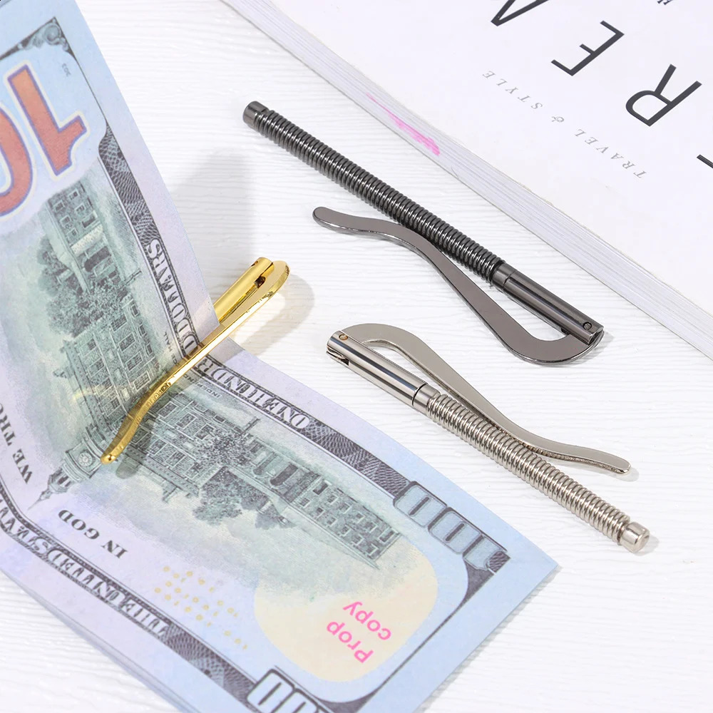 Metal Money Clip Bar Wallet Spring Clamp 70758085MM Simple Bifold Cash Holder Portable Wallet Replace Parts 4Colors For Chose 260626 - view 5