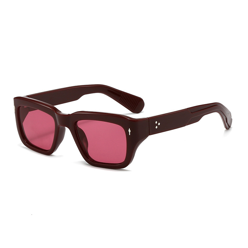 European And American Retro Studded Square Frame Hip-Hop Punk Versatile Sunglasses, Fashionable Outdoor Sun Protection Driving Sunglasses - view 6