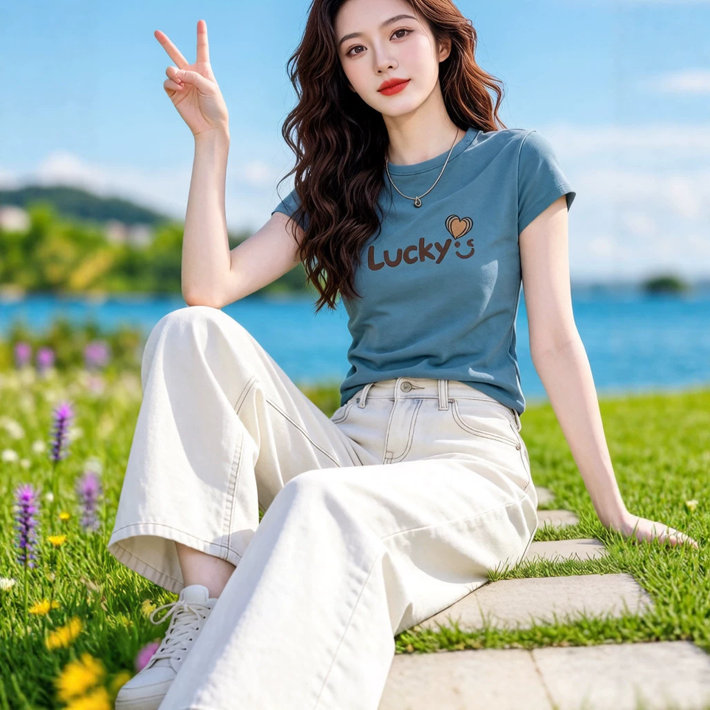 White Cotton Short Sleeve T Shirt For Women Summer New Style Loose And Simple Half Sleeve Tee High End Top - view 5