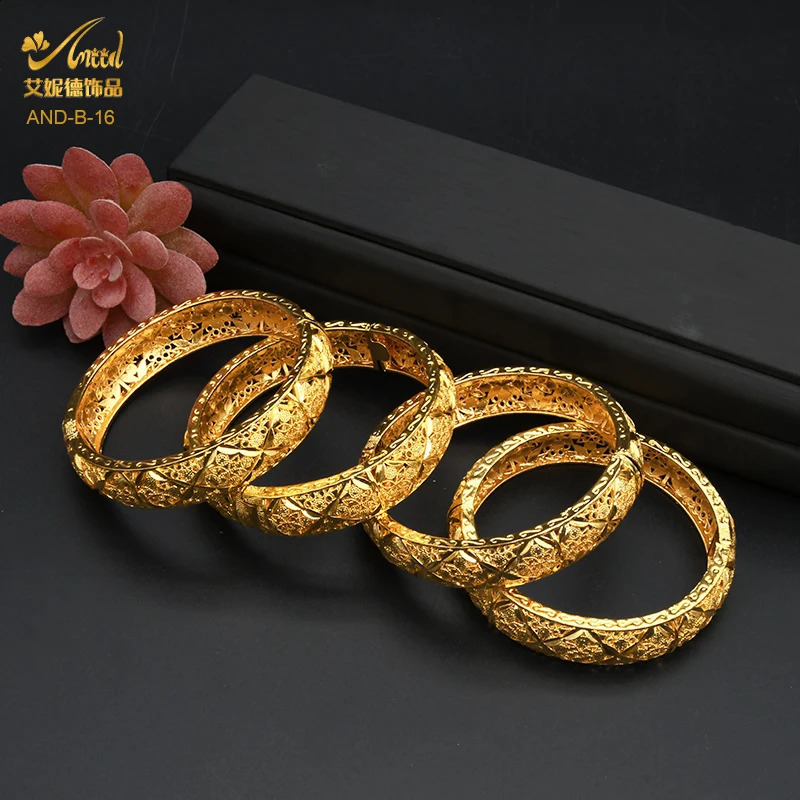 ANIID Dubai 24K Gold Color Hand Bracelet And Bangles Women ner African Charm y High Quality Moroccan Jewelry 260626 - view 5