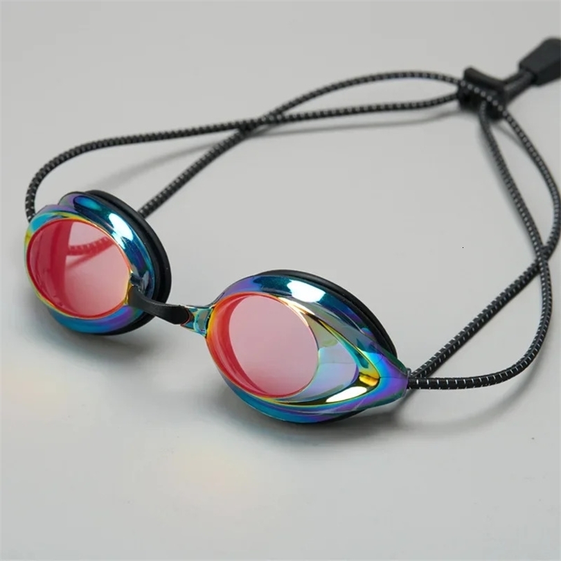 Swimming Goggles Rope Head with Bright Color Electroplated Waterproof and Antifog Adult Outdoor Glasses 260622