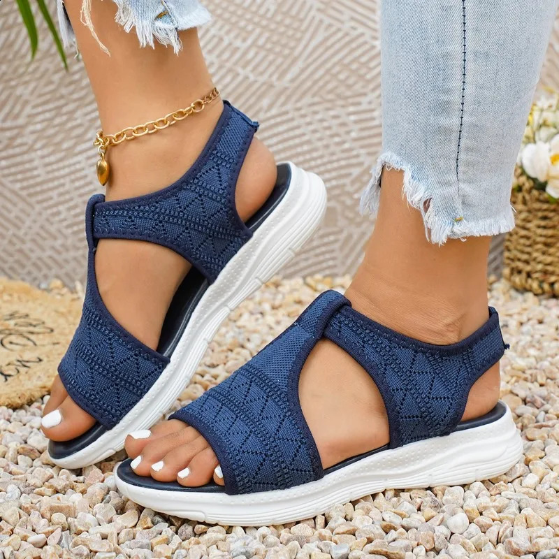 Fashion Women Sandals 2026 Summer Solid Color Simple Round Toe Flat Bottom Female Shoes Comfort Casual Lightweight 260626 - view 5