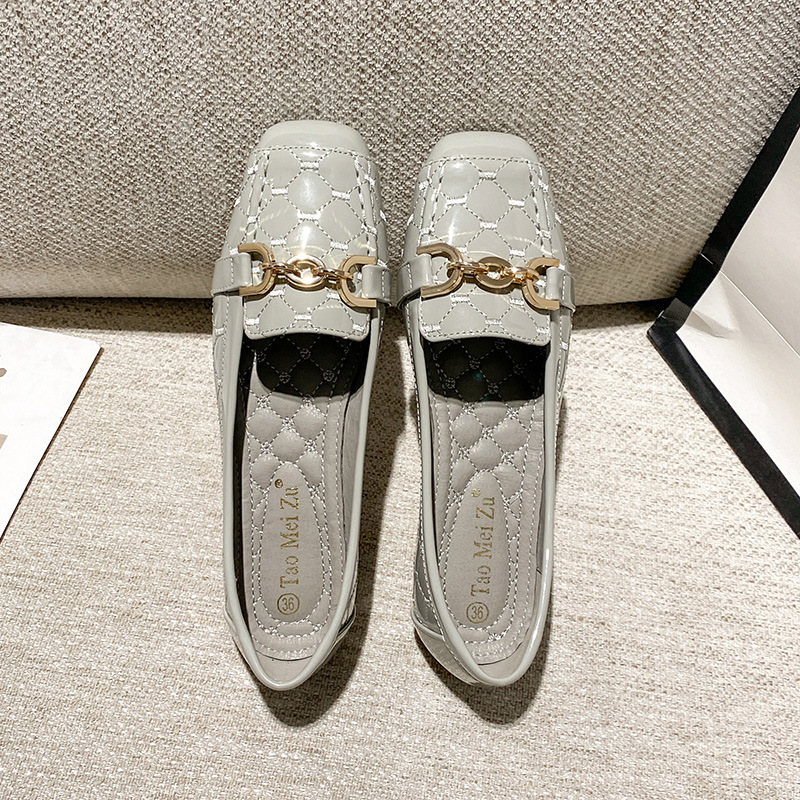 Luxury Shoes 2026 Women's Square Toe Flat Comfort Leather Shoes, Soft Cushion Smooth Patent Leather Buckle Strap Flats with Embroidery Size 33-43 - view 9