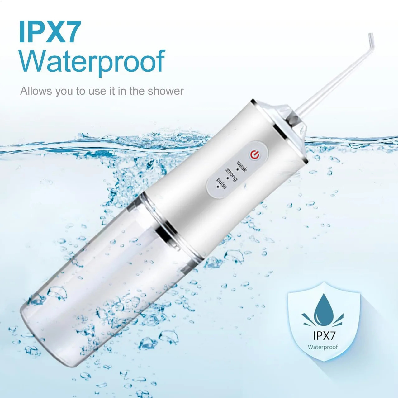 2026 Oral Irrigator Portable Dental Water Flosser USB Rechargeable Jet Floss Tooth Pick 4 Tip 220ml 3 Modes 260626