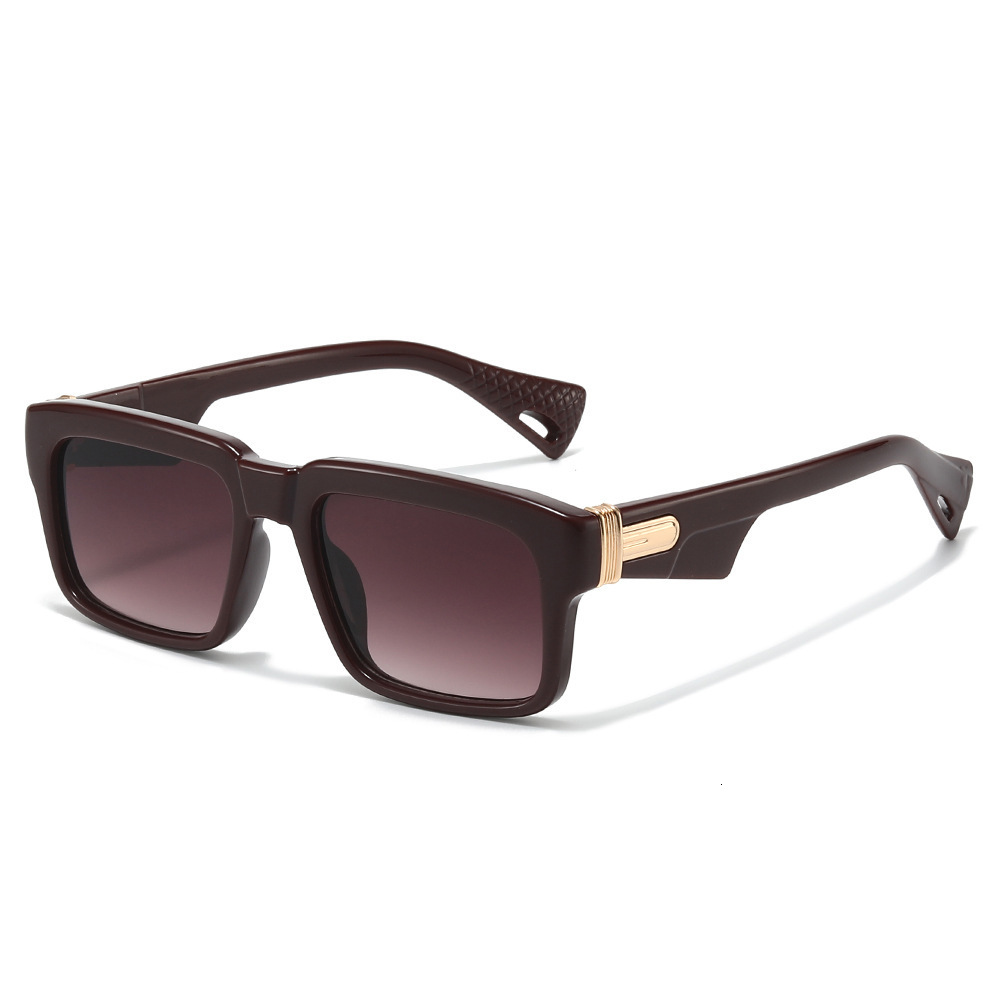 2026 New Square Frame European And American Fashion Simple Rectangular T-Design Retro Thick Sunglasses For Men - view 3