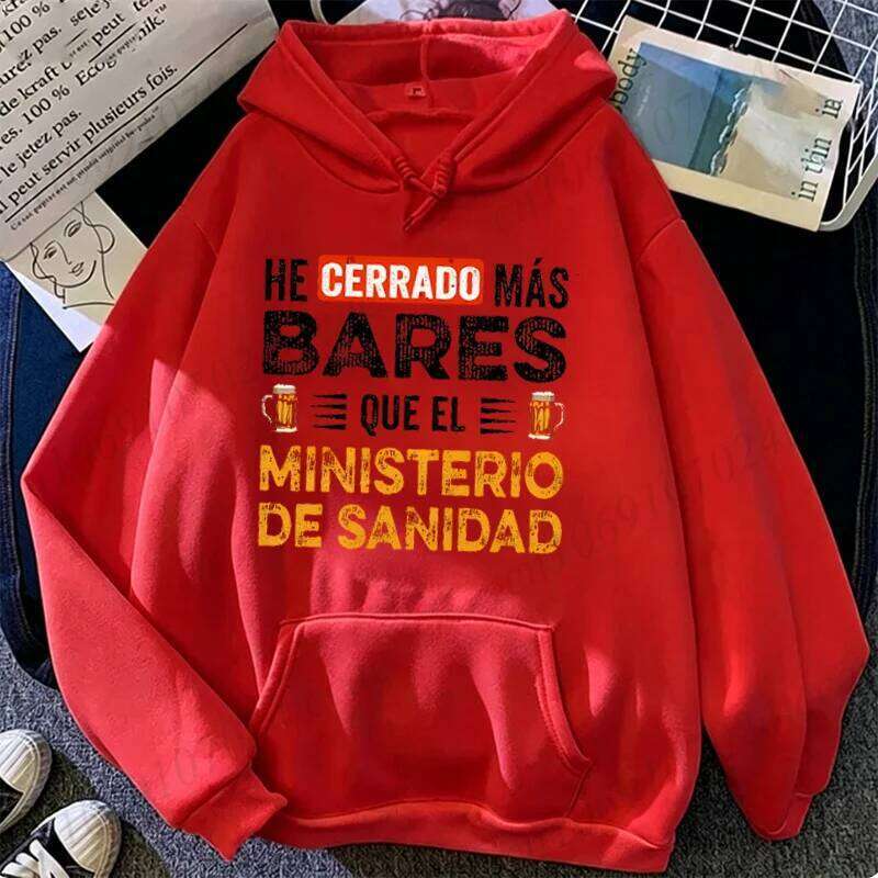 New Autumn Winter Sports Style Hooded Sweatshirt HE CERRADO MS BARES QUE EL MINISTERIO DE SANIDAD Fashion Trendy Men's Hoodies W260626 - view 3