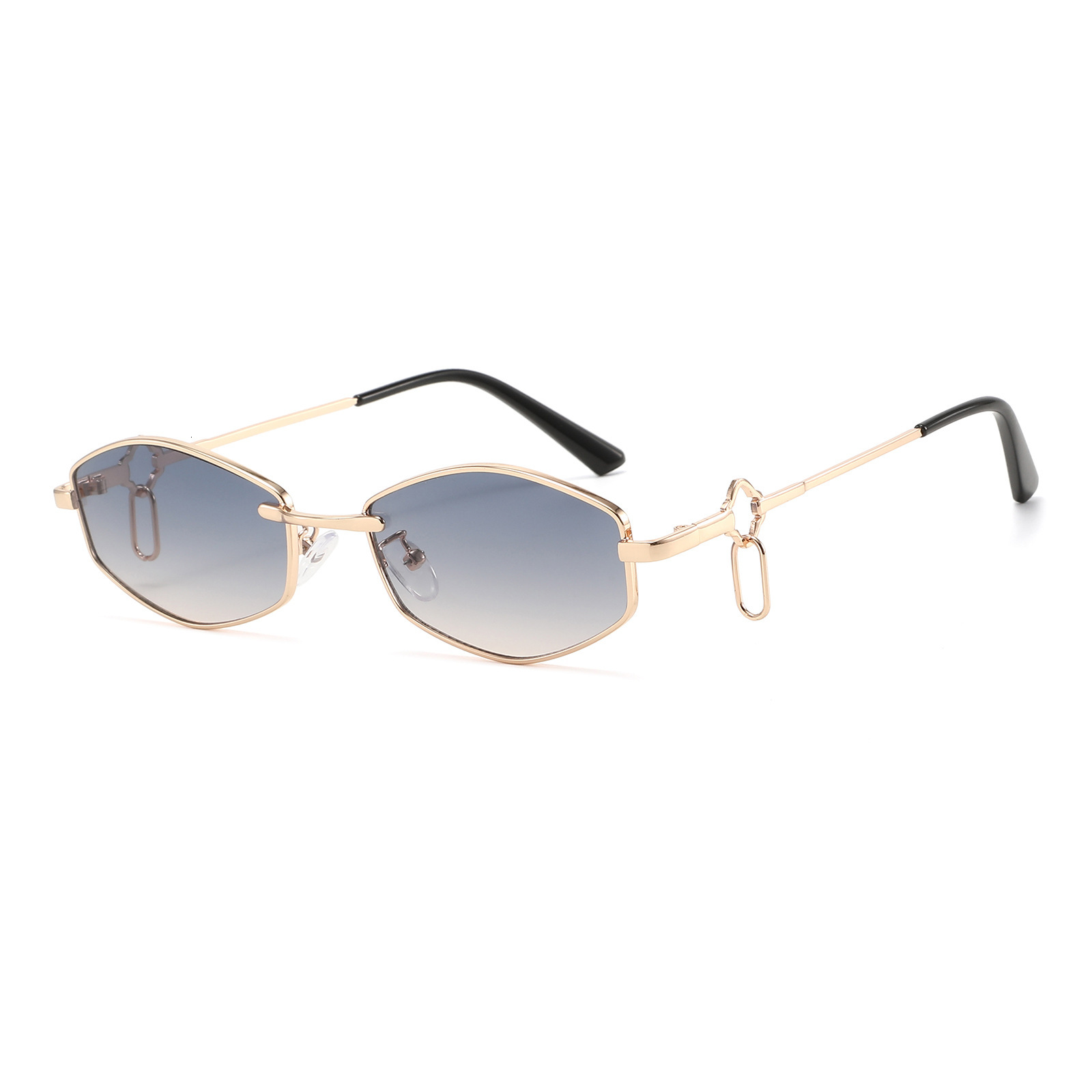 New Polygonal Metal Small-Frame Sunglasses, European And American Fashion Show, Personalized Street Style, Internet Celebrity Women's Sunglasses - view 5