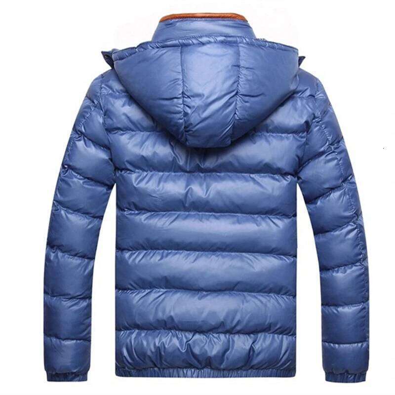 Winter Men's Hooded Thick Warm Casual Outwear Male Patchwork Fashion Padded Jackets Hat Detachable Slim Parkas Coats Man J260626 - view 7