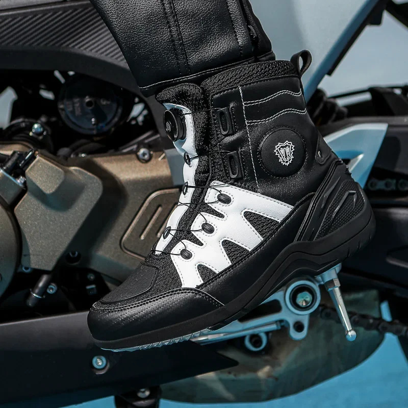 Motocross Boots Men Women Biker AntiSlip Riding Waterproof Leather Motorcycle Shoes for City Botas Moto 260624 - view 5