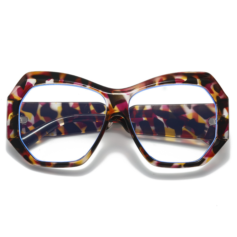 2026 New Square Style Large Frame Flat Glasses, Fashionable Retro Design For Internet Celebrities, Natural Look Street Photography, Decorative And Ant - view 4