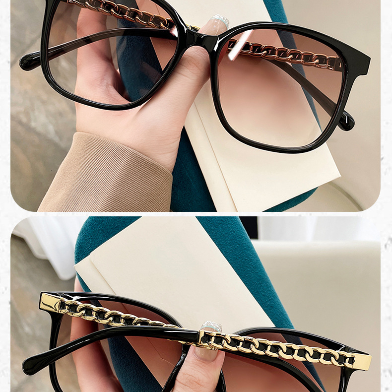 2026 New Women's Designer Round Small Frame Chain Leg Personalized Versatile Trendy Luxury High Quality Fragrant Women's Sunglasses Sunshade - view 9