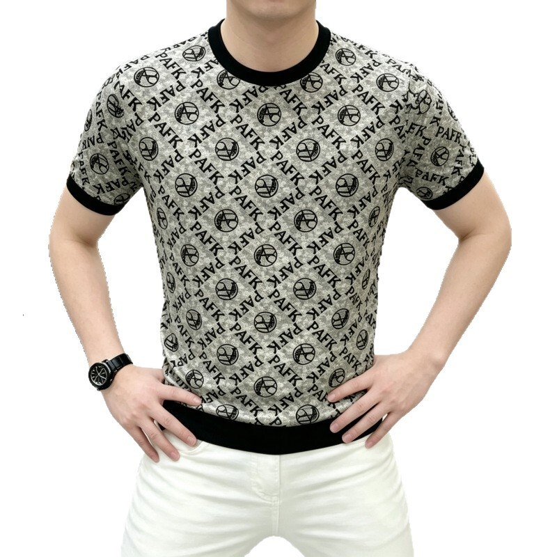 Luxury Personalized Summer New Men's Fashion Versatile Printed Round-Neck Breathable Short-Sleeve T-Shirt, Trendy And Stylish - view 5