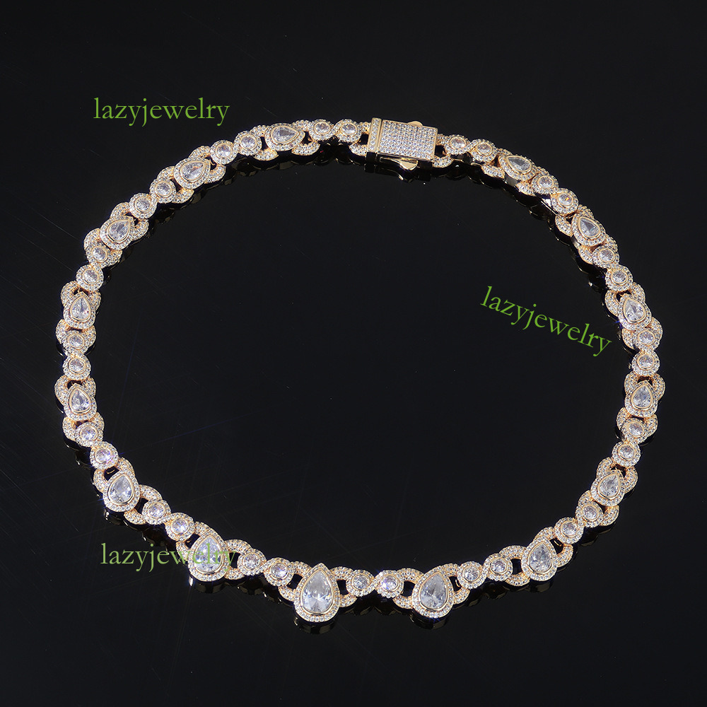 15mm hip hop burst small temperament luxury water drop eight figure necklace hip hop fashion trend accessories moissanite set diamond level complex je