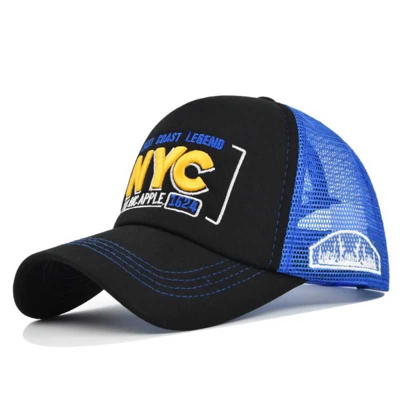 Men New Embroidery Style 3D Women Baseball NYC Mesh Breathable Sunshade SnapPatchwork Couples Travel Sun Visor Hats M260626 - view 7
